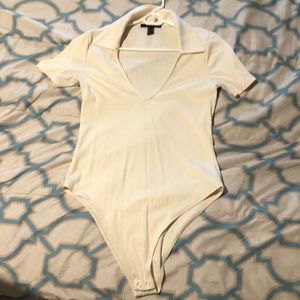 Cream collared bodysuit